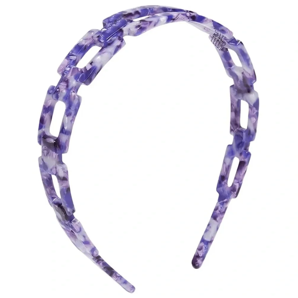Draper James Purple Chain Link Headband w Dustbag - Picture 2 of 5